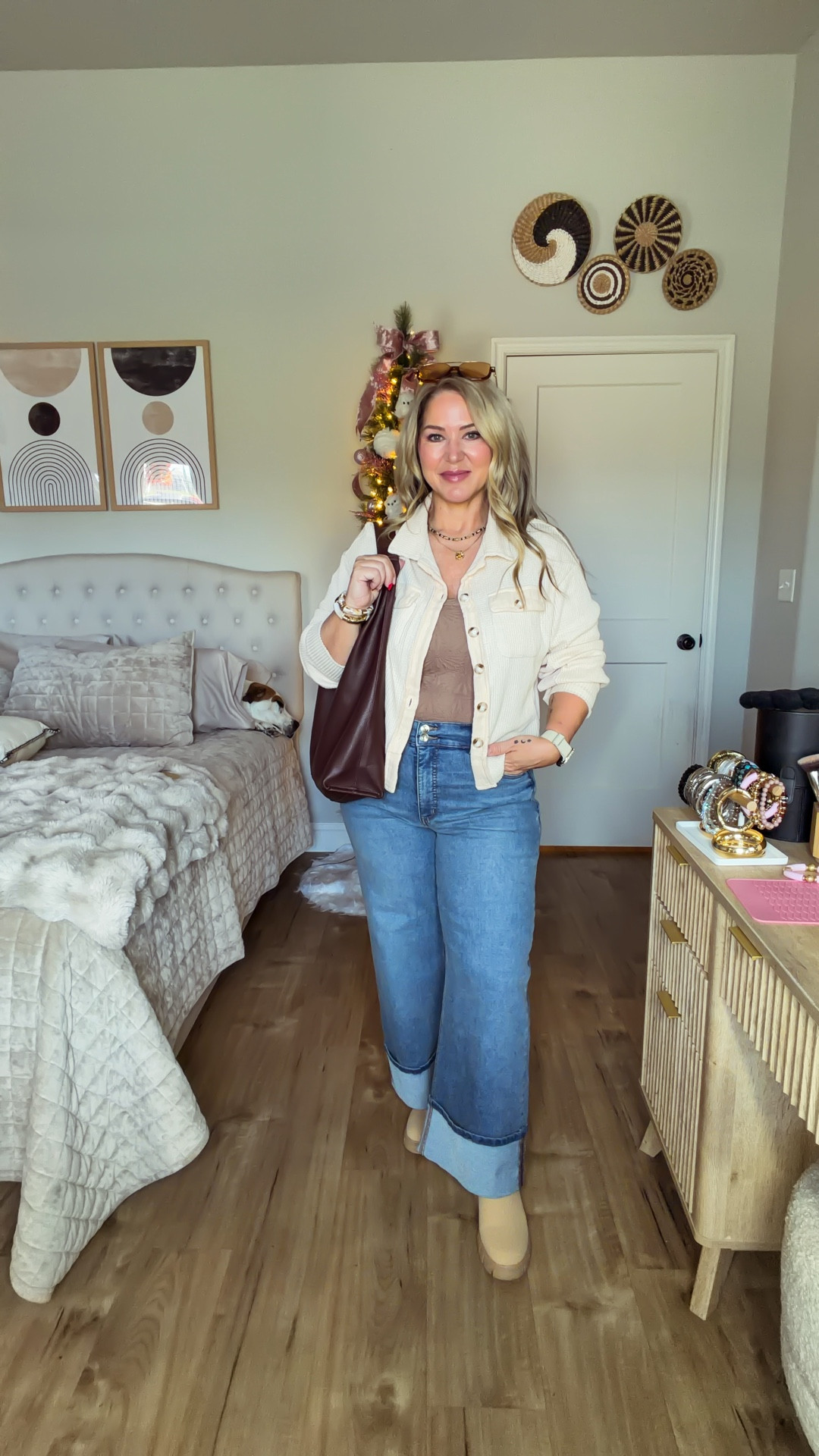 Tops size large 
Jeans size 12 but I think I could do a 10. Lots of stretch. 
Booties tts 

#LTKMidsize #LTKOver40 #LTKPetite