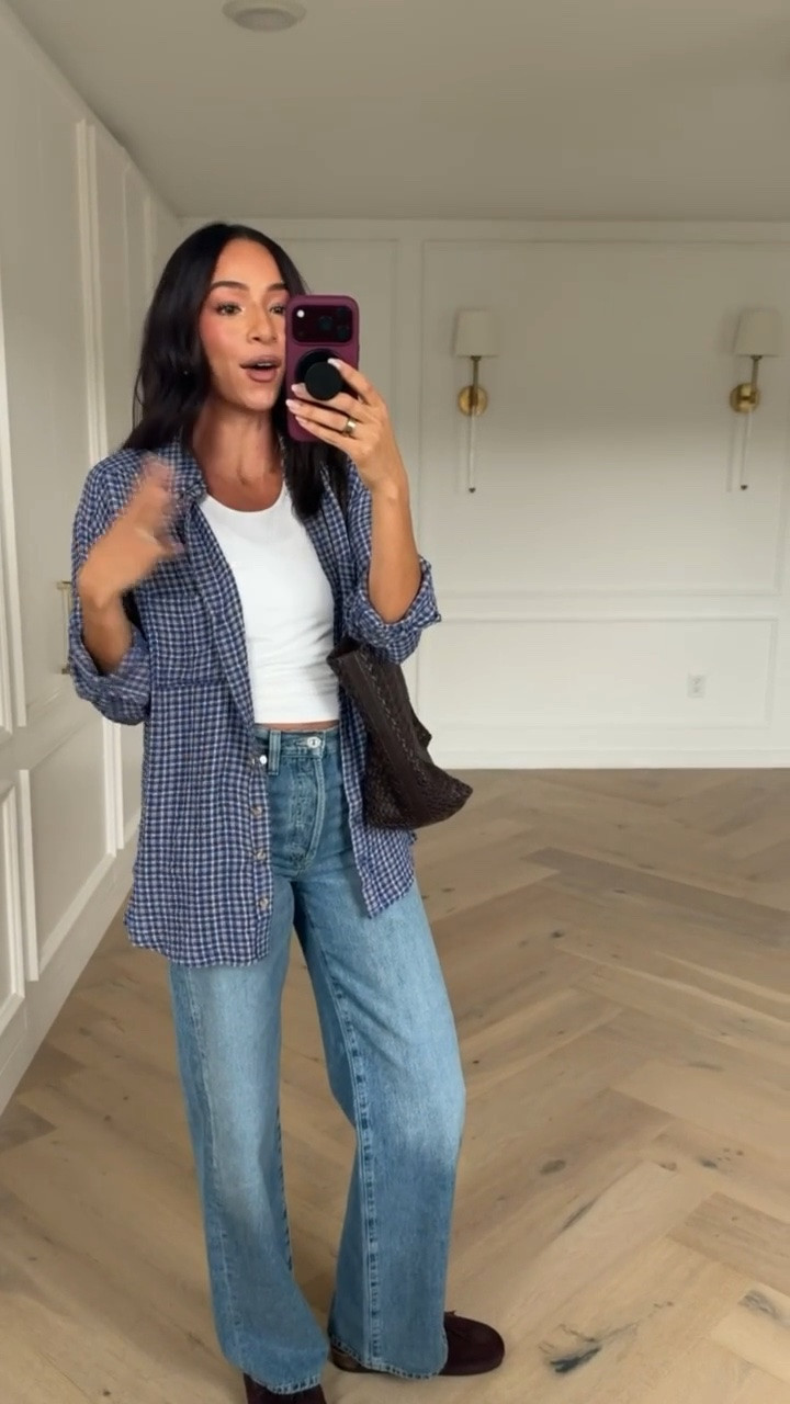 Fall outfit! This flannel is so cozy,  lightweight, and looks so cute styled with jeans. It’s perfect for everyday outfits! Wearing size S white tank, size S relaxed button-down shirt, and size 27 mid-rise straight leg jeans @anthropologie #anthropartner

fall fashion, casual outfit, date night outfits, fall fashion hauls, jeans, designer jeans, plaid

#LTKSeasonal