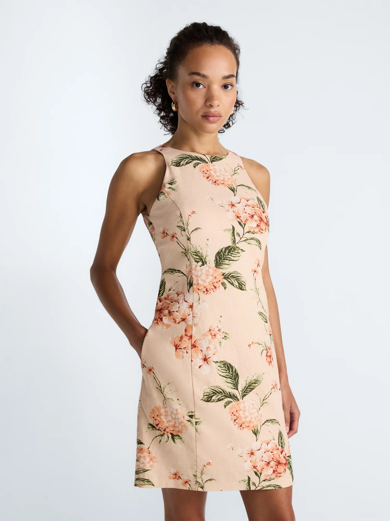 Scoop Women's and Women’s Plus Tie Back Mini Dress, Sizes 0-26W | Walmart (US)