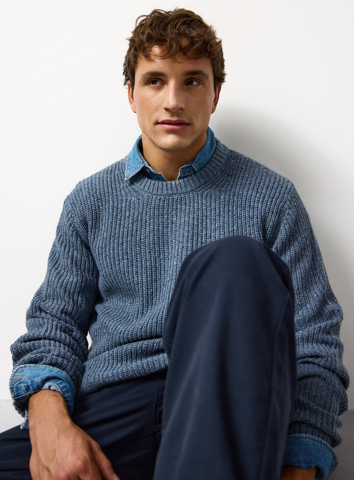 Men's Blue The Soft Knitted Jumper | Tu Clothing