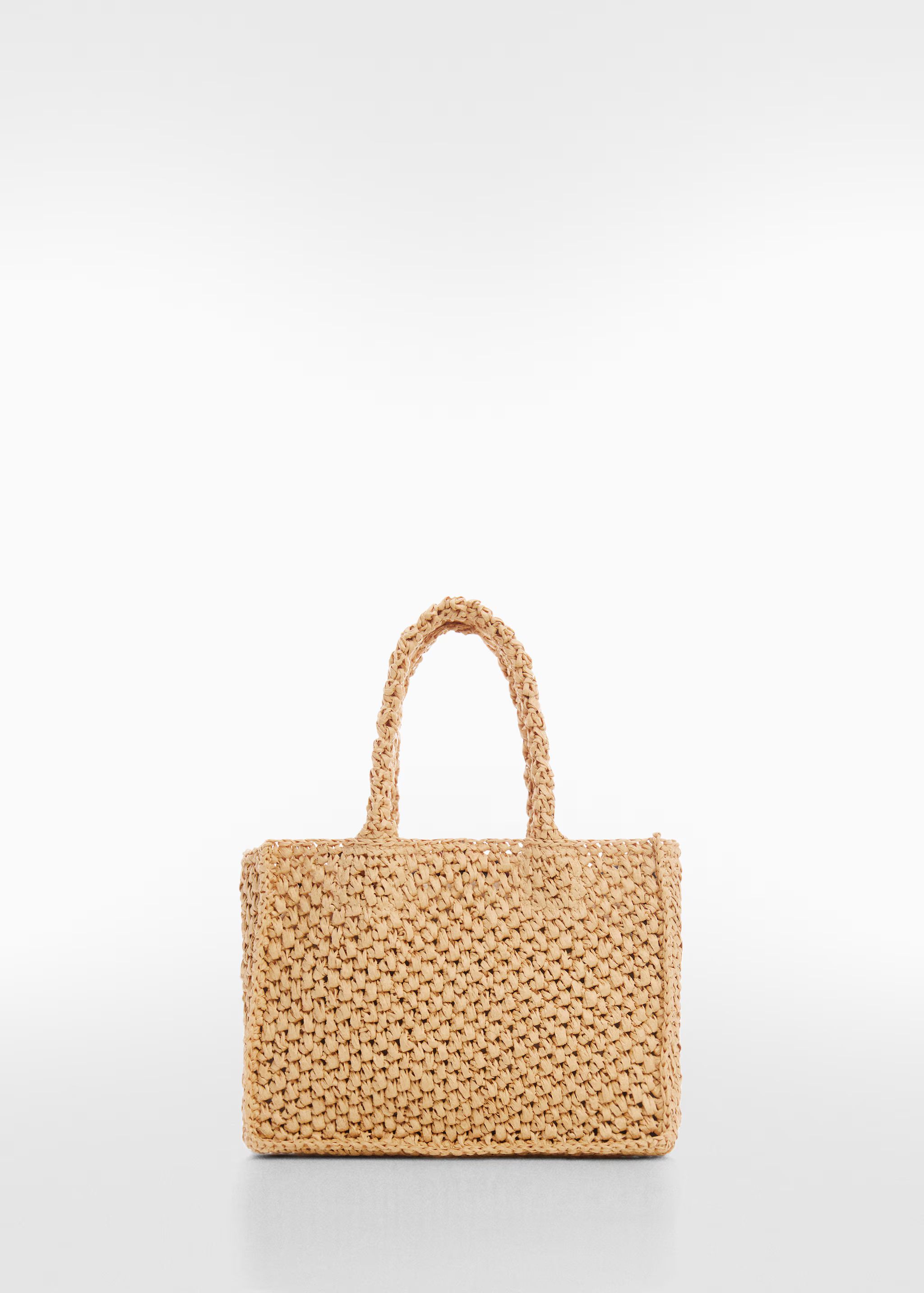 Raffia-effect shoulder bag - Woman | MANGO USA | MANGO (US)