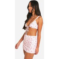 Womens Ditsy Floral Beach Mini Skirt - Pink - 8 | boohoo (US & Canada)