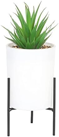 Sleepdown Halo Green Leaf White Pot Stand Artificial Faux Plant for Home Office Bathroom Decor Indoo | Amazon (UK)