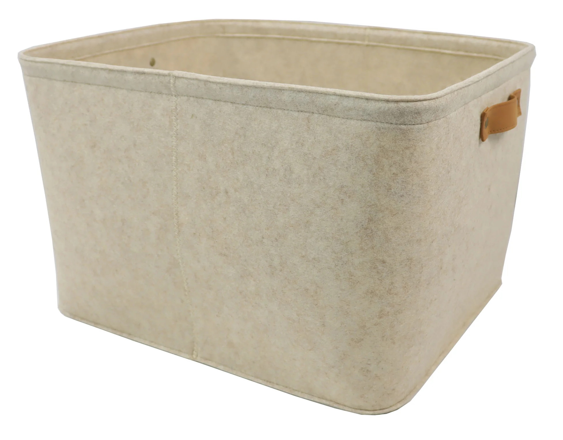 Mainstays Large Oatmeal Brown Felt Decorative Storage Basket, , 16.5 in x 14 in x 11 in | Walmart (US)