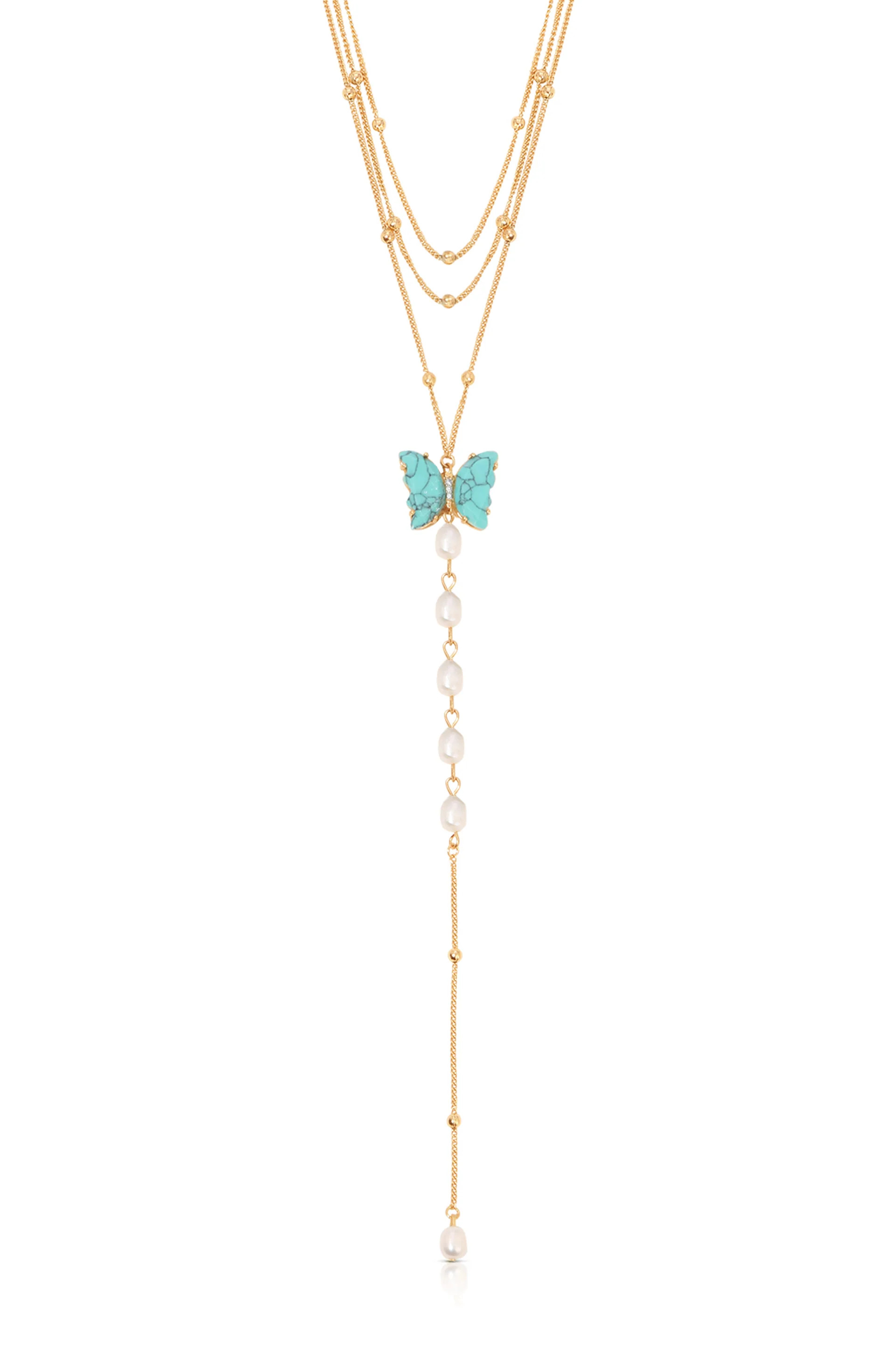 Turquoise Butterfly Lariat | Ettika