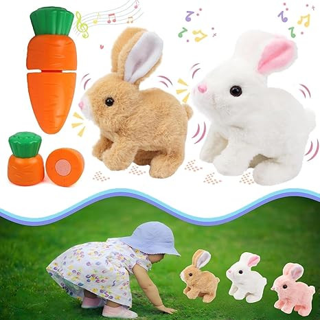 SUQ My Realistic Bunny Toy Interactive Realistic Stuffed Bunny with Moving Ears & Nose, Lifelike ... | Amazon (US)
