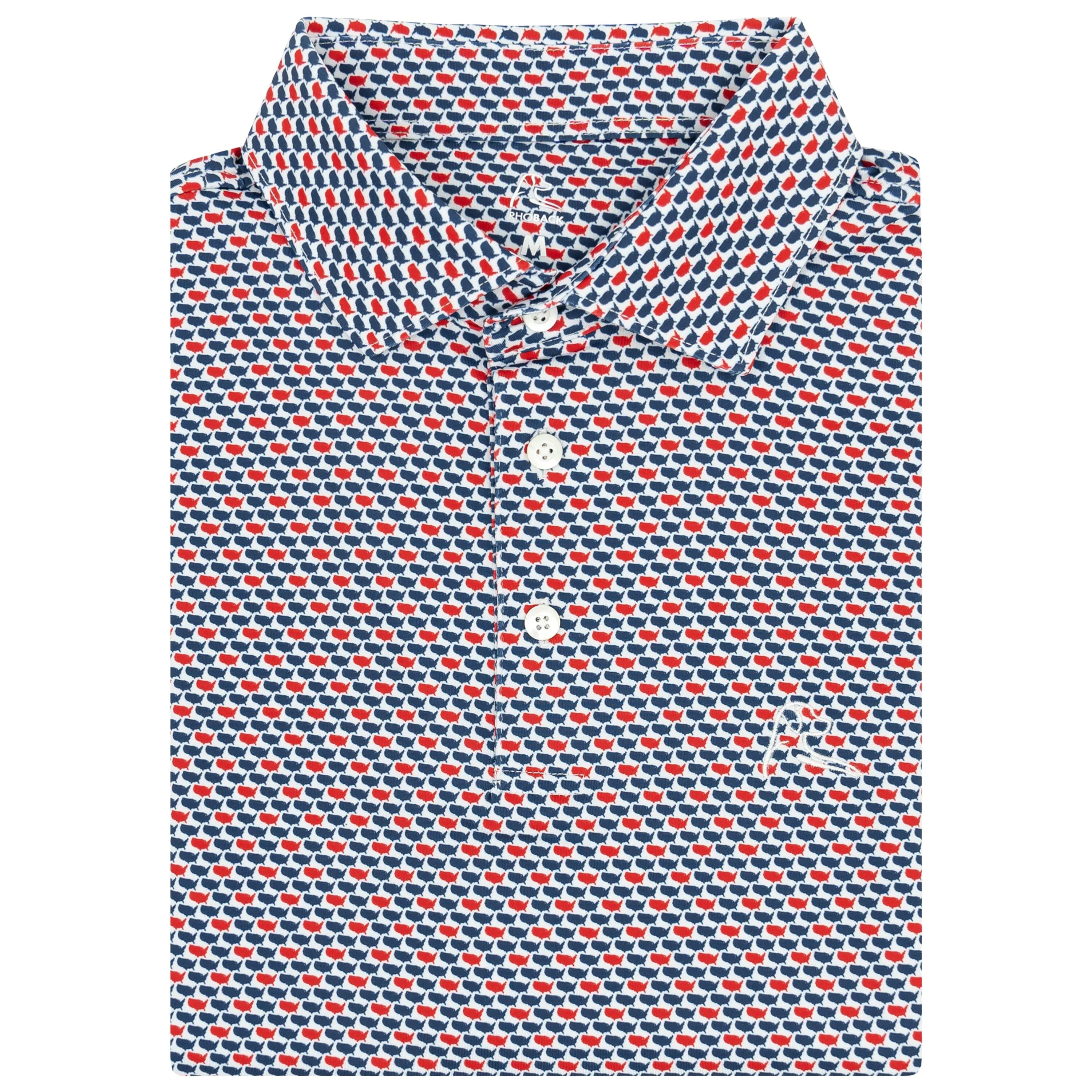 The 1776 Performance Polo - Admiral Navy/Classic Red | Rhoback | RHOBACK