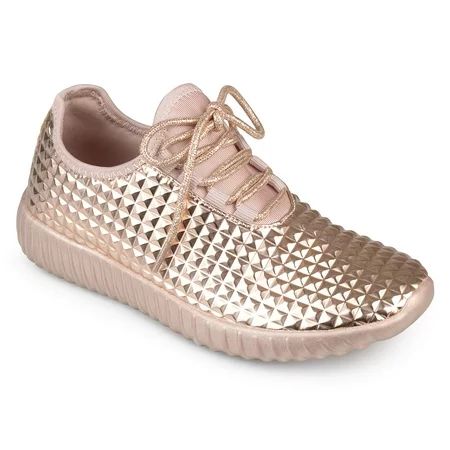 Womens Faux Leather Lace-up Embossed Lightweight Sneakers | Walmart (US)
