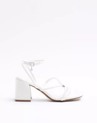River Island Strappy heeled sandals in white | ASOS (Global)