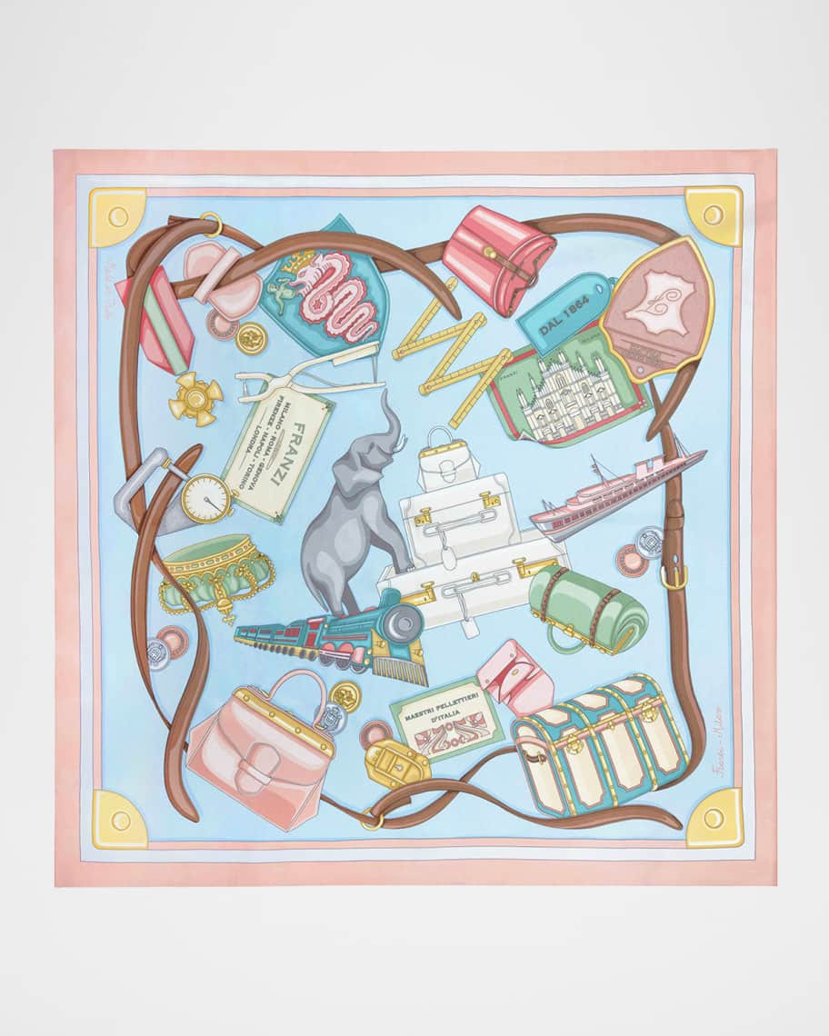 Printed Silk Twill Square Scarf | Neiman Marcus