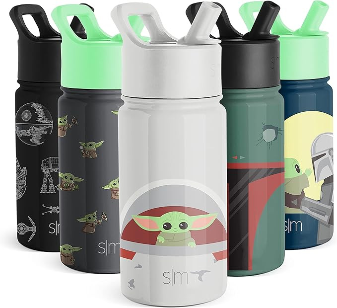 Simple Modern Star Wars Baby Yoda Grogu Water Bottle for Kids Reusable Cup with Straw Lid Insulat... | Amazon (US)