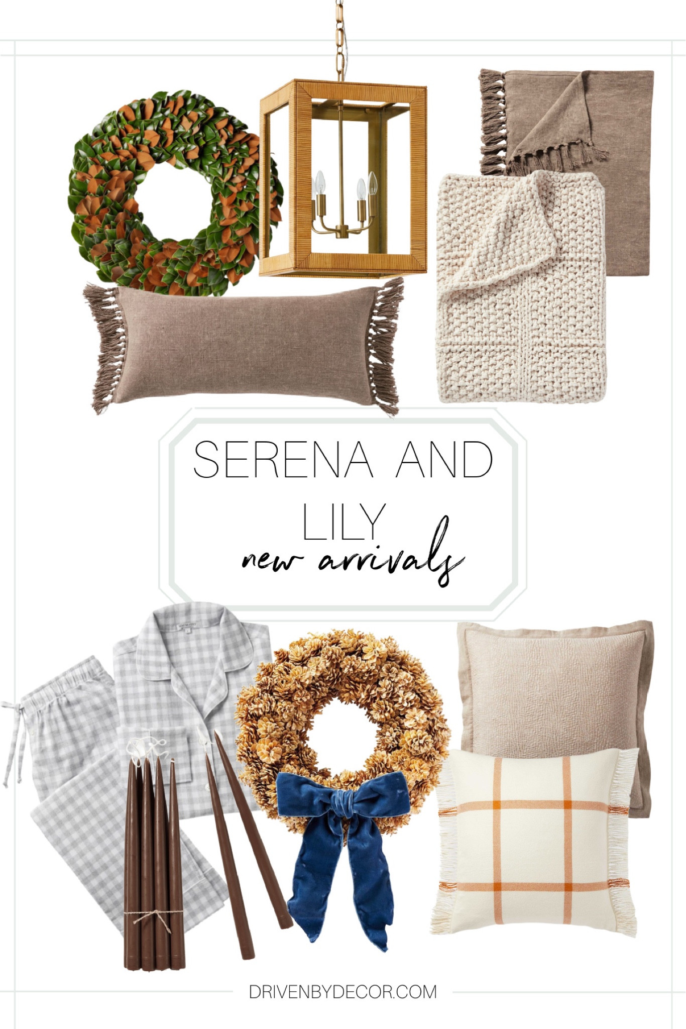 Serena and Lily new arrivals! Love these wreaths, pajama sets, throw pillow covers, chandeliers, throw blankets, candles, and more! 

Serena and Lily, new arrivals, holiday decor, fall decor, cozy decor, living room decor, coastal home, coastal style, living room, throw pillows, throw blankets

#LTKSeasonal #LTKstyletip #LTKhome