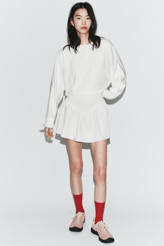 SHORT BATWING SLEEVE COMBINATION DRESS | Zara US
