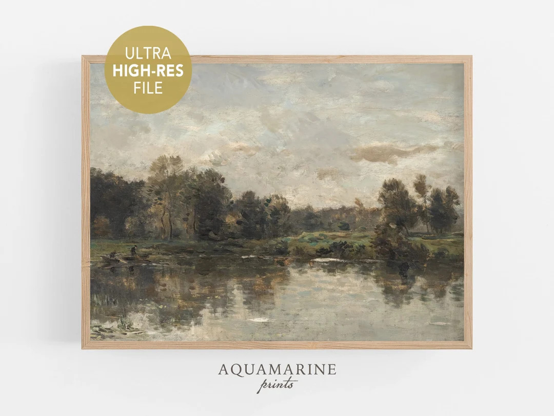 Landscape Print, Vintage Landscape Painting, River Landscape Print, French Wall Art, Landscape Pr... | Etsy (US)