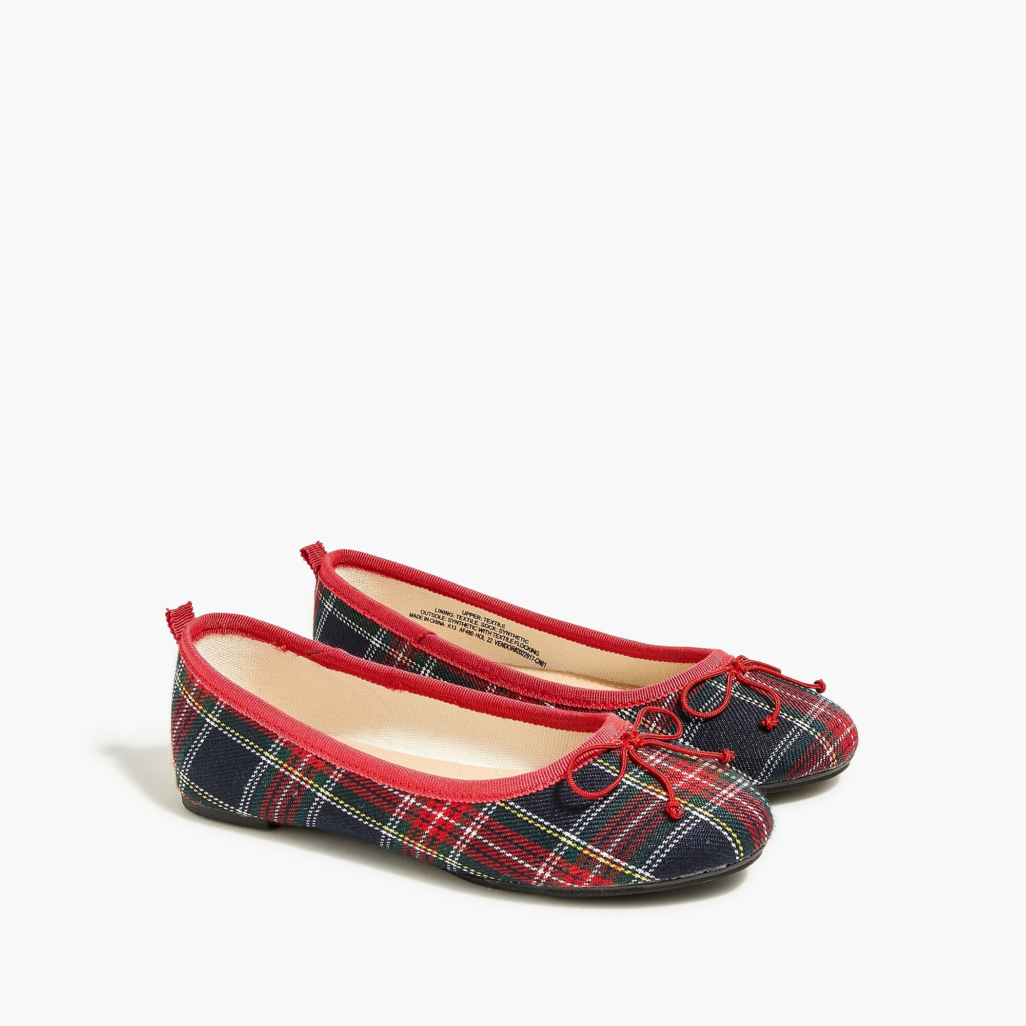 Girls' tartan ballet flats | J.Crew Factory