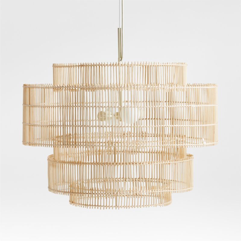 Noon Large Natural Wicker Pendant Light by Leanne Ford | Crate & Barrel | Crate & Barrel