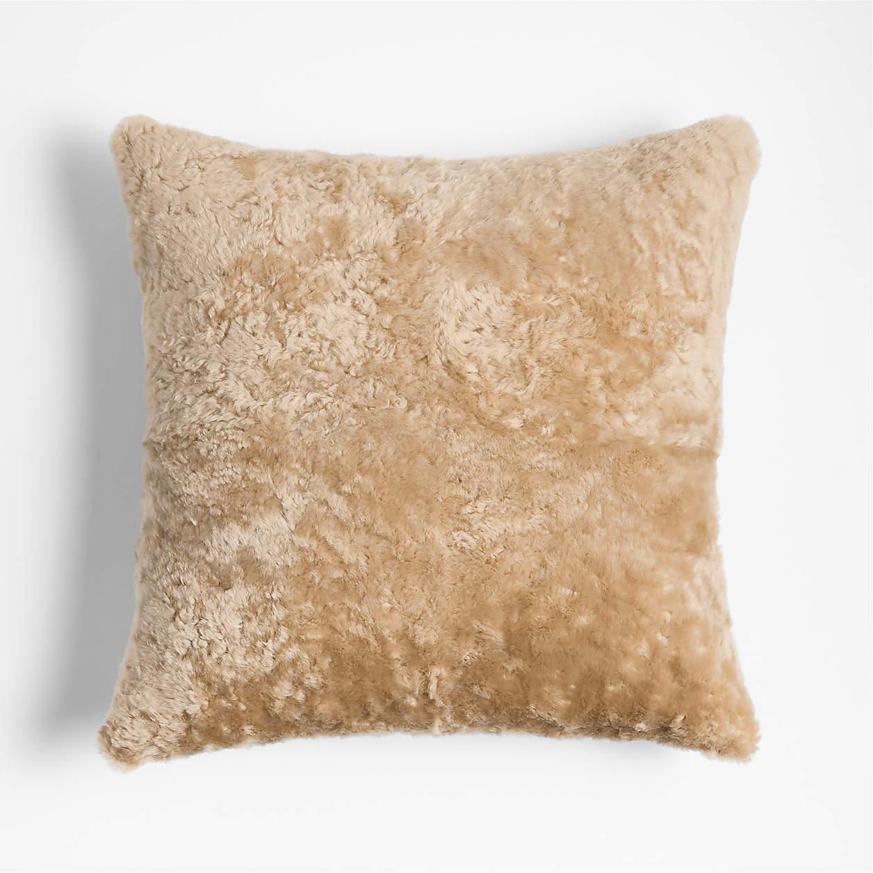 Malmo Shearling 22"x15" Camel Tan Lumbar Pillow Cover + Reviews | Crate & Barrel | Crate & Barrel