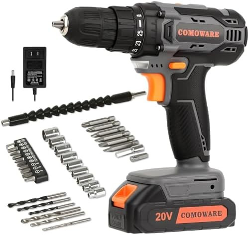 COMOWARE Cordless Drill Set, 20V Electric Power Drill Set,1 Battery & Charger, 3/8" Keyless Chuck... | Amazon (US)