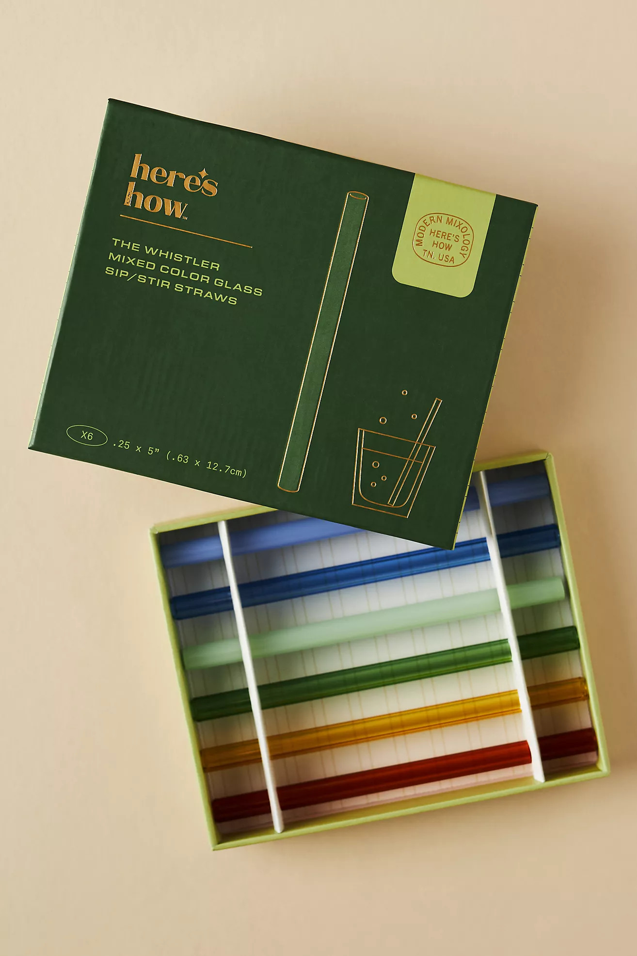 Here's How Glass Cocktail Straws, Set of 6 | Anthropologie (US)