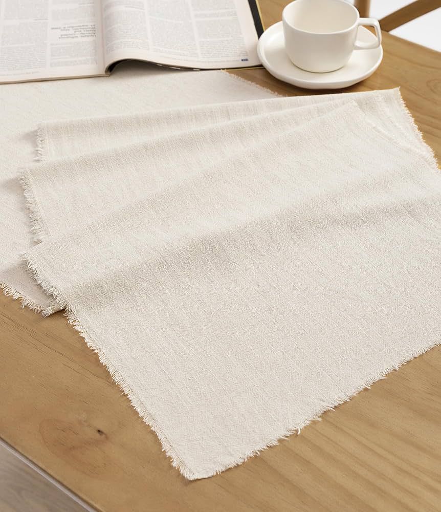 Vitalizart Beige Table Runner 14 x 72 Inches Long Slub Texture Cotton Linen Table Runner for Rust... | Amazon (US)