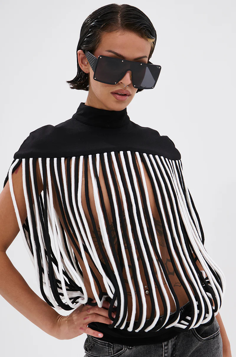 POWER TRIP FRINGE BLOUSE | AKIRA