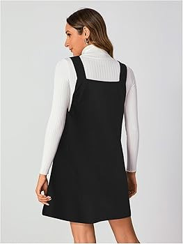 Milumia Women V Neck Corduroy Overall Dress 2025 Fall Mini Pinafore Jumper Dress | Amazon (US)