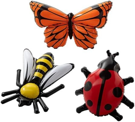 Fun Express Inflatable Ladybug Bee Butterfly Vinyl Insects 6 Pack - Blow Up Animals for Bug Party... | Amazon (US)