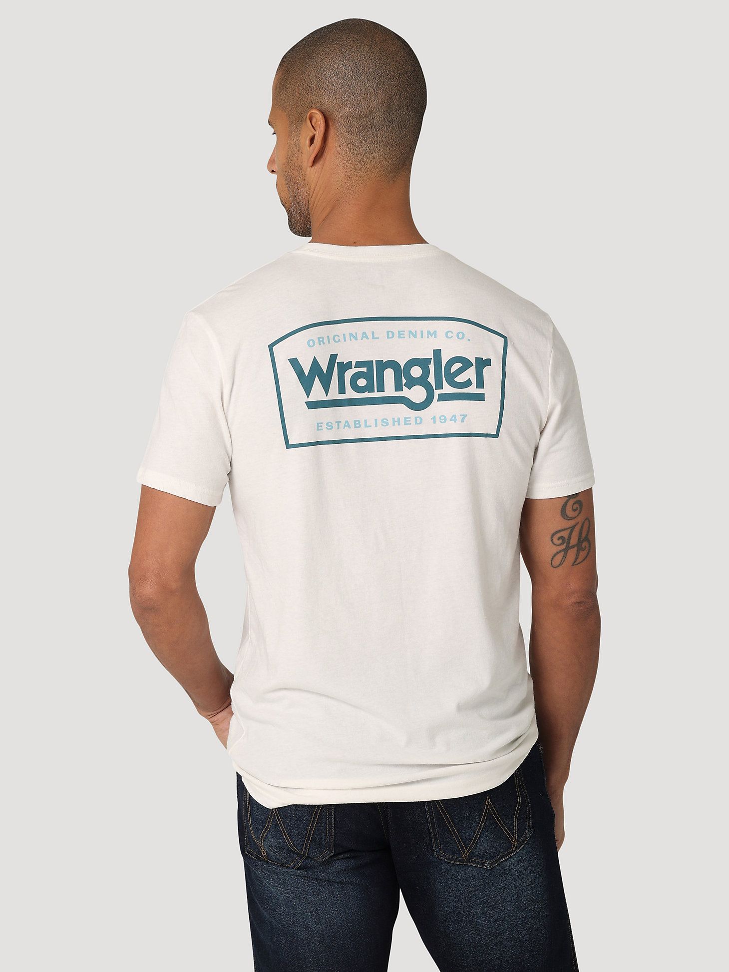 Wrangler® Original Denim Co T-Shirt in Marshmallow Heather | Wrangler