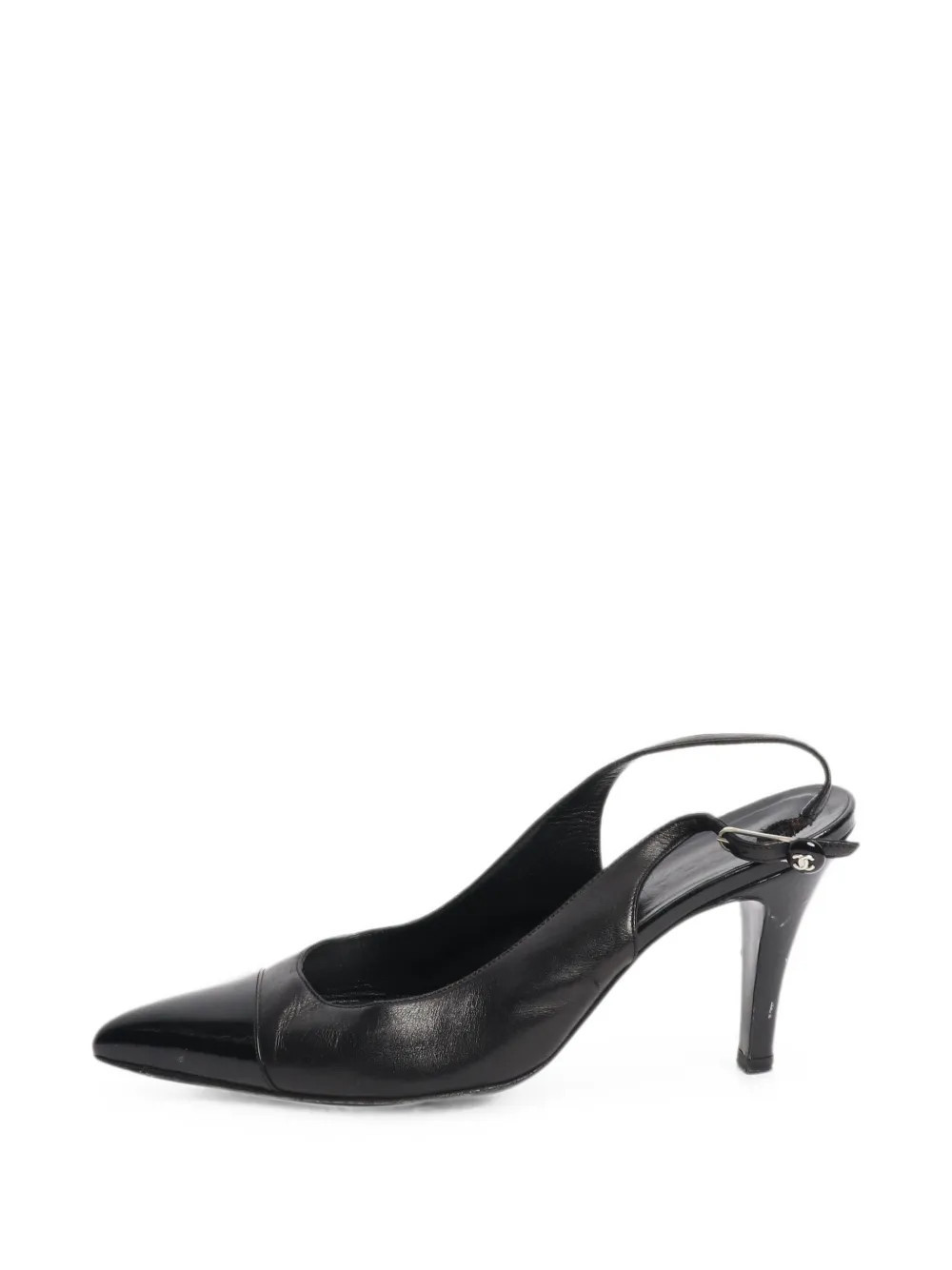 CHANEL Pre-Owned cap-toe slingback shoes - Black | Farfetch Global