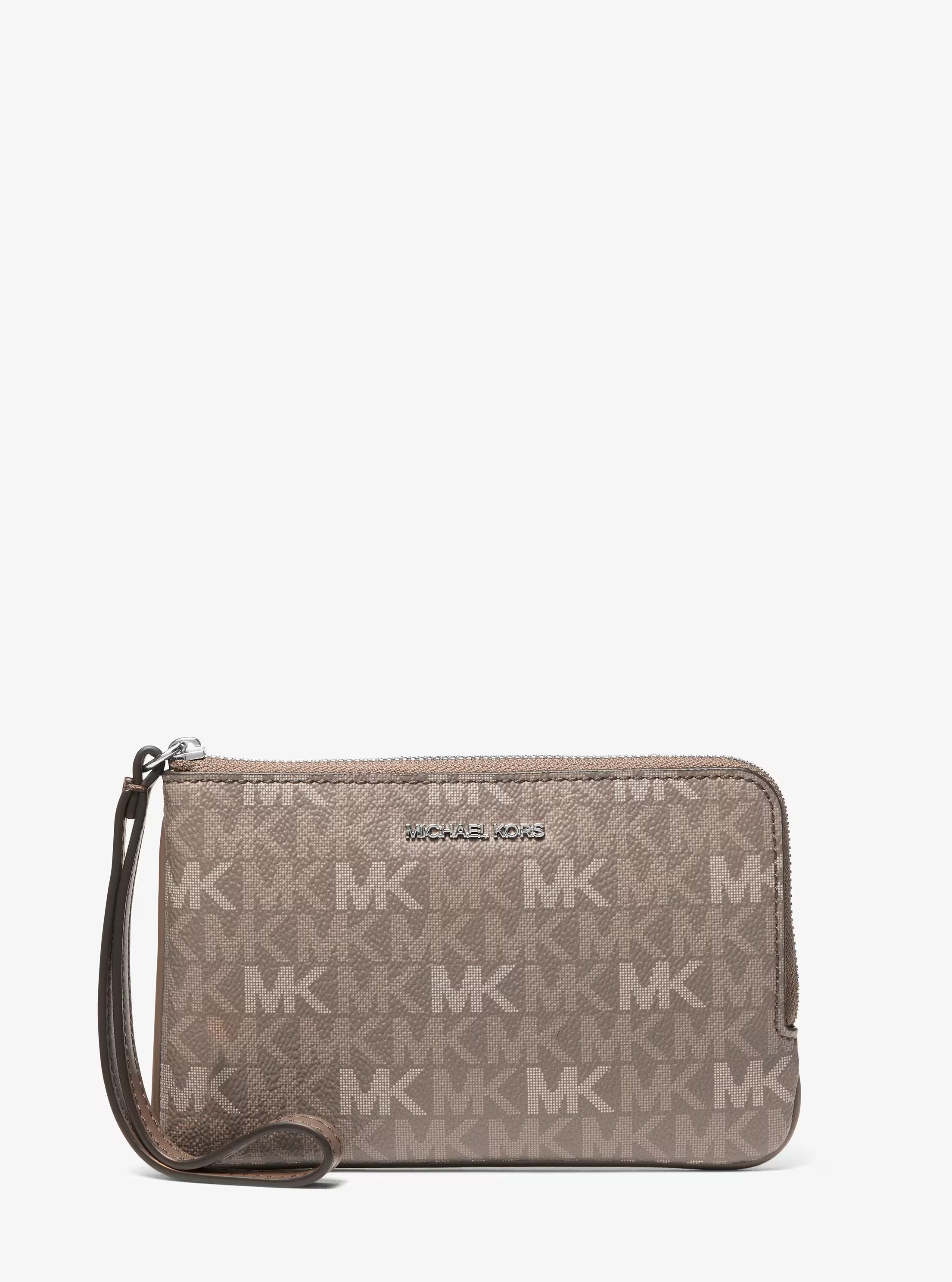 Michael Kors Outlet Jet Set Travel Small Signature Logo Wristlet in Grey - One Size | Michael Kors US Outlet