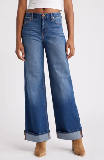 1822 Denim High Waist Cuff Slim Wide Leg Jeans | Nordstrom | Nordstrom