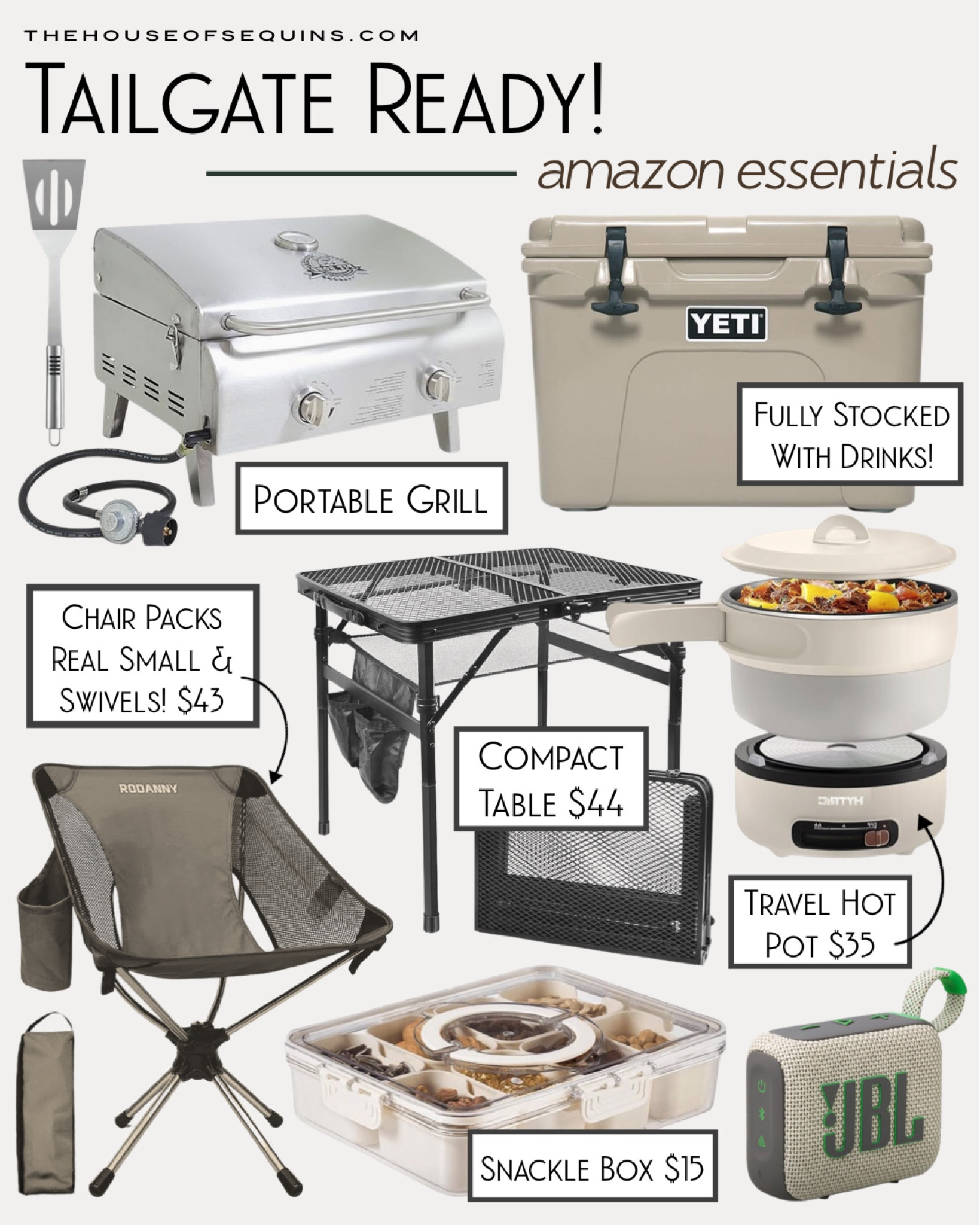 Shop Amazon Find Tailgate Favorites! Camping  essentials and road trip must haves! Portable grill, Yeti coolers, travel picnic table, Folding grill station, truck Canopy, charcuterie snackle box,  travel hot pot, electric cooker and portable speakers!  #ltktravel #ltkfindsunder50 #ltkfindsunder100