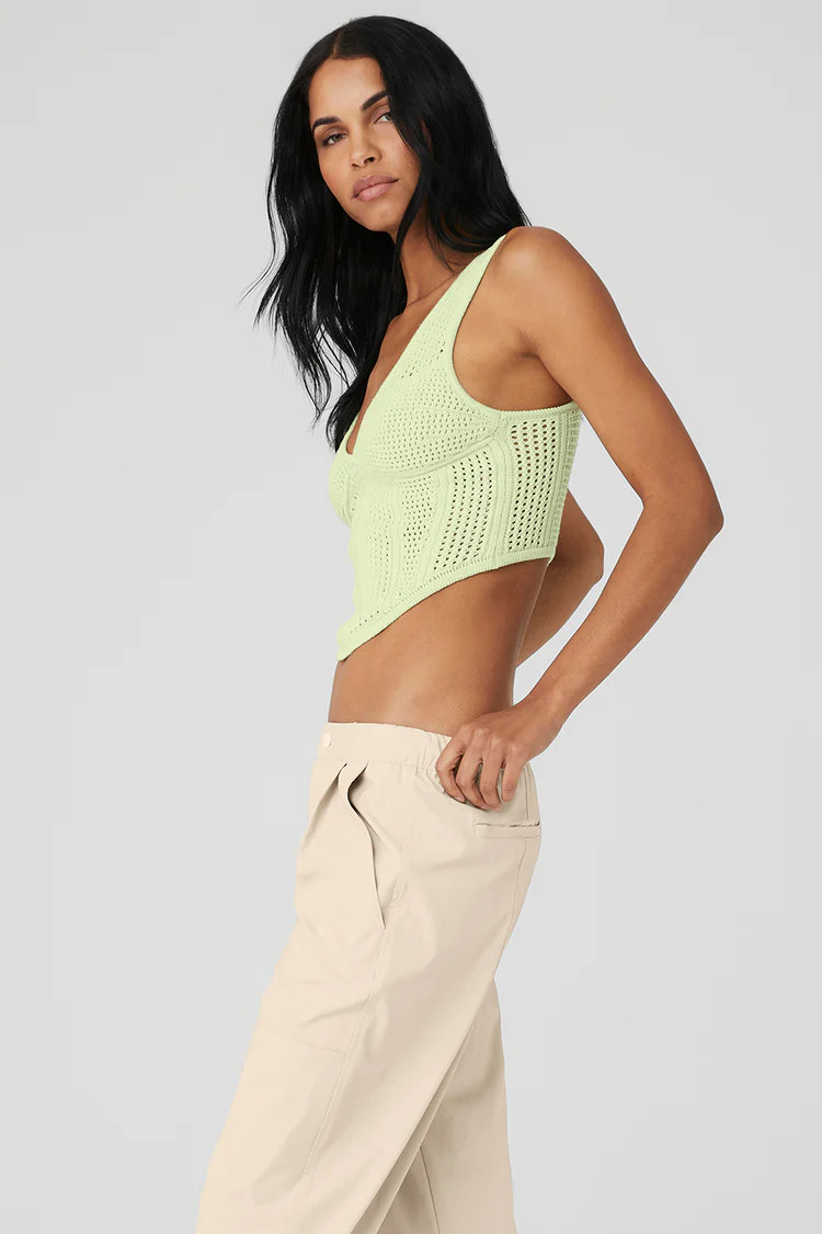 Open-Knit Chase The Sun Corset Tank | Alo Yoga (US)
