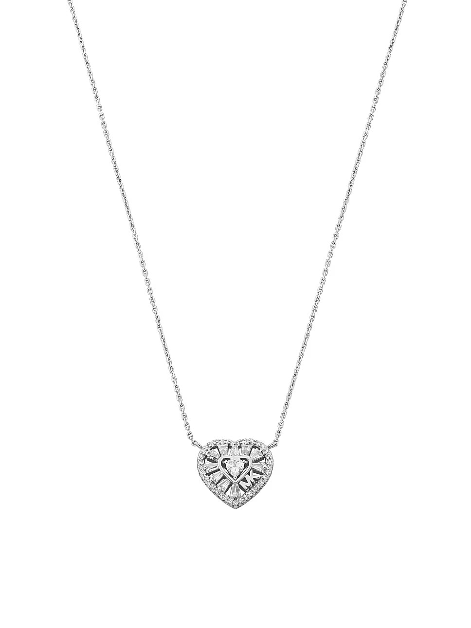 Sterling Silver & Cubic Zirconia Heart Pendant Necklace | Saks Fifth Avenue