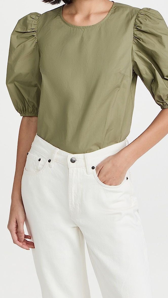 ENGLISH FACTORY Poplin Puffed Sleeve Top | SHOPBOP | Shopbop