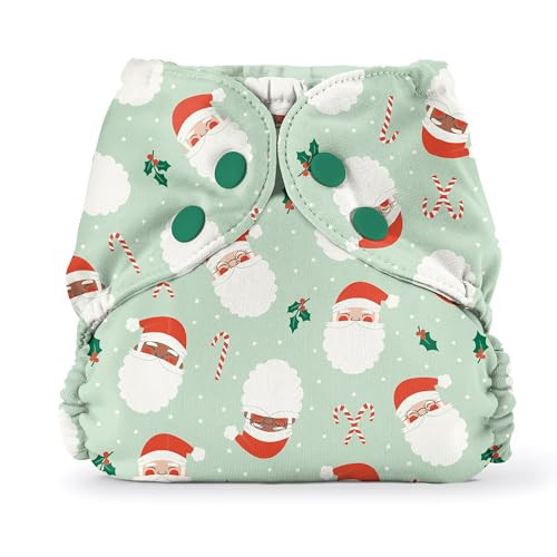 Esembly Cloth Diaper Outer, Waterproof Cloth Diaper Cover, Swim Diaper, Leak-Proof and Breathable Layer, Reusable with Snap Closure – Limited Edition Holiday Print, Santas, Size 2 (18-35lbs) | Amazon (US)
