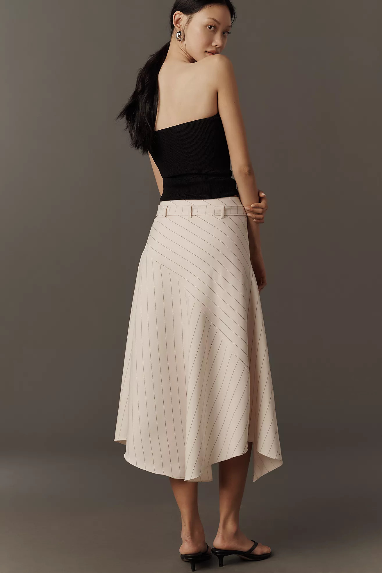 By Anthropologie Asymmetric Midi Wrap Skirt | Anthropologie (US)