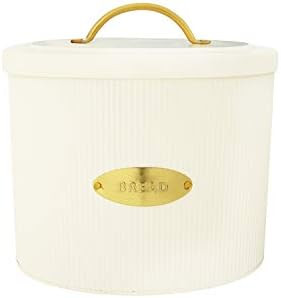 Creative Co-Op DF2516 Oval Metal Lid Bread Box, Off-White | Amazon (US)