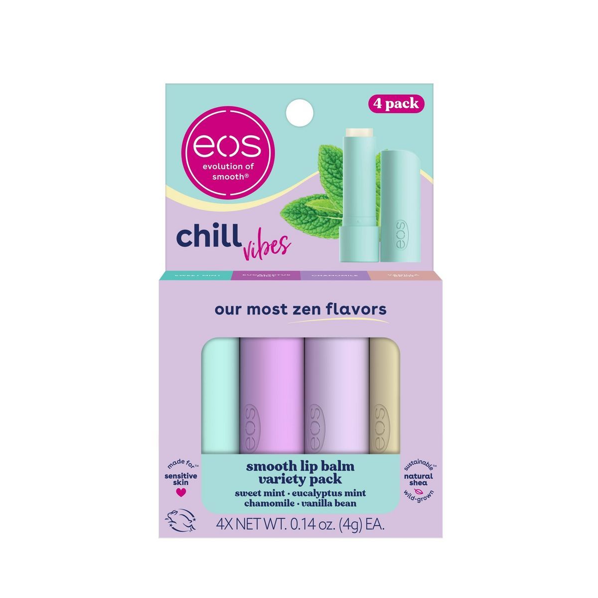 eos Lip Balm Stick Variety Pack - Chill Vibes - 4pk | Target