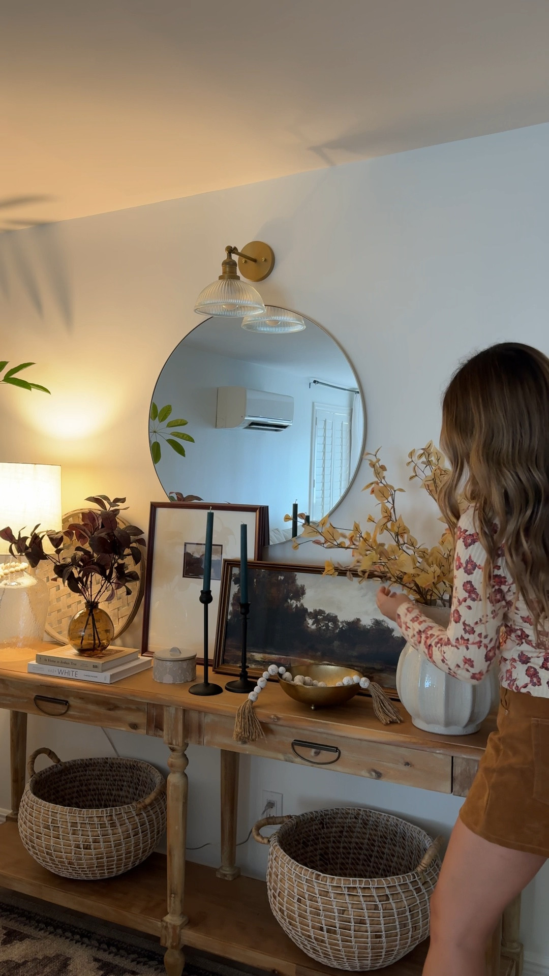 Summer to Fall console table decor transition! #falldecor

#LTKSeasonal #LTKHome #LTKFindsUnder100