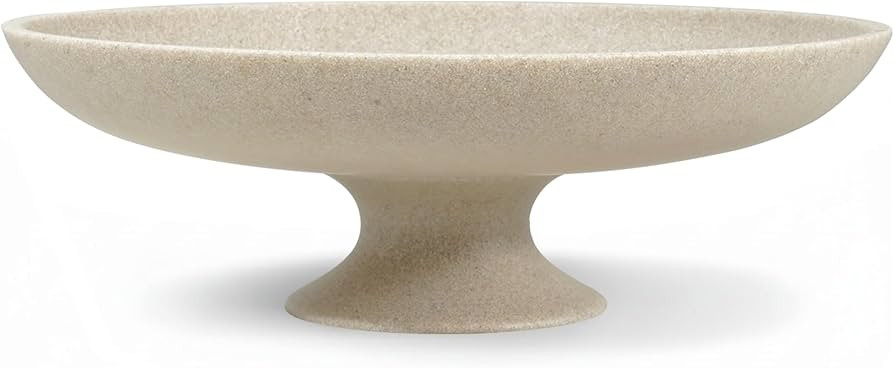 Beige Decorative Fruit Bowl, 11.45" Large Modern Pedestal Bowl for Kitchen Counter, Coffee Table,... | Amazon (US)