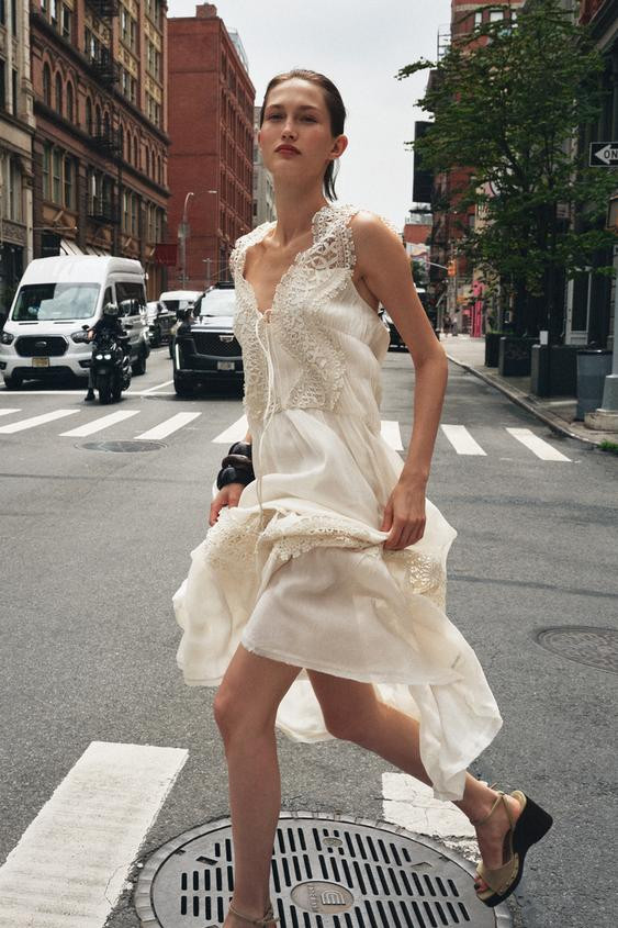 COMBINATION LACE SLIP DRESS | Zara US