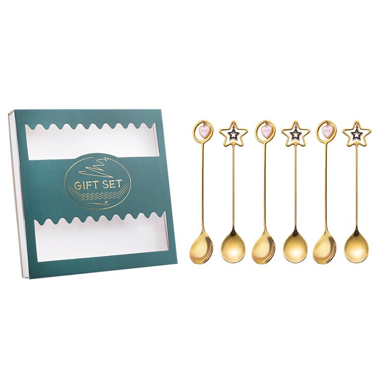 HOMEMAXS 6pcs Coffee Spoons Mixing Spoons Stainless Steel Stirring Spoons Xmas Gift Set | Walmart (US)