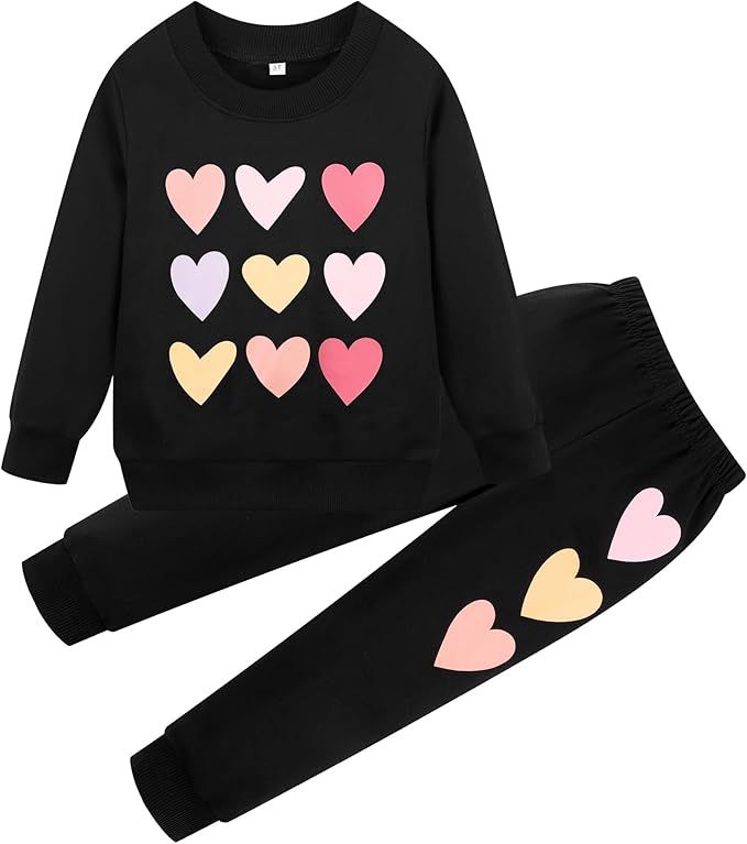 zarmfly Little Girls Outfits 2 Piece Toddler Long Sleeve Sweatshirt + Leggings Pants Fall Winter ... | Amazon (US)