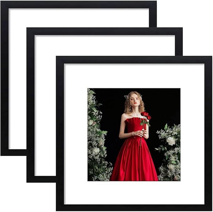 VNVNK 20x20 Frame Black, 20x20 Picture Frame without Mat Or 16x16 with Mat, Wood Photo Frames for... | Amazon (US)