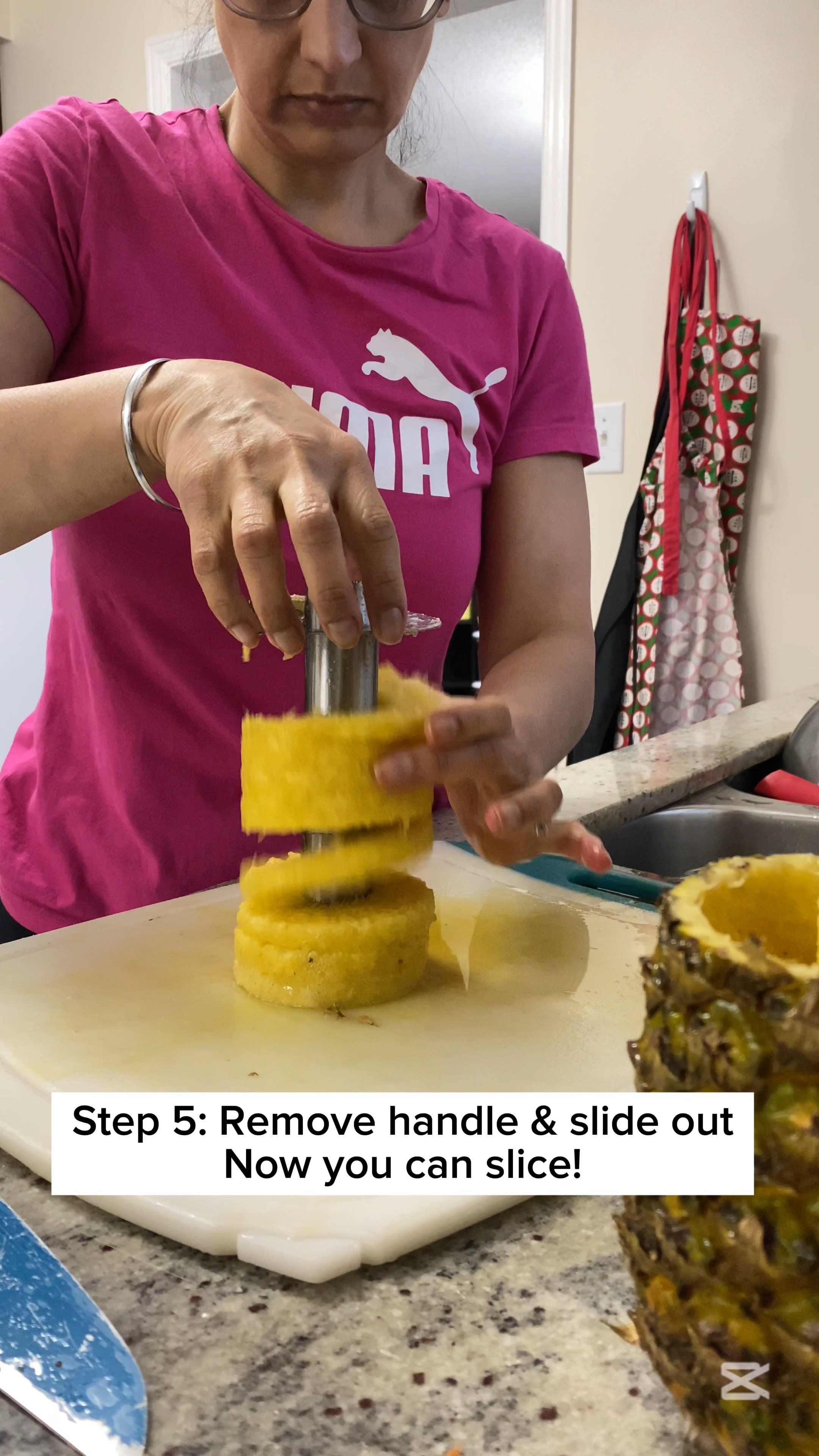 Here’s my favourite tool in the kitchen- the pineapple corer & slicer. 

Very easy to use, sharp stainless steel blades that won’t rust & it works on all pineapples.

#kitchentool

#LTKspring #LTKsale #LTKcanada