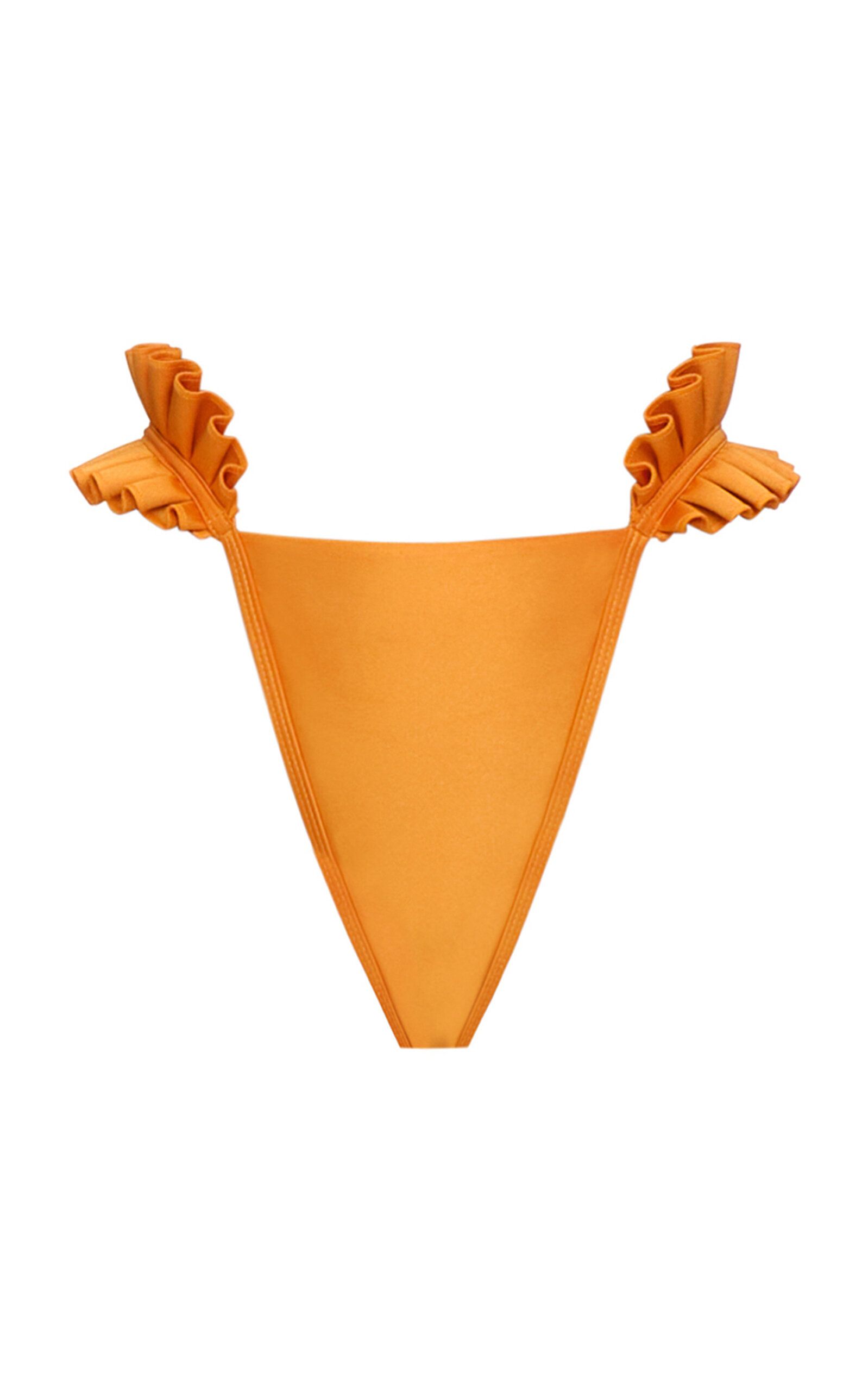 Andrea Iyamah - Mulan Ruffled Bikini Bottom - Orange - XXL - Only At Moda Operandi | Moda Operandi (Global)