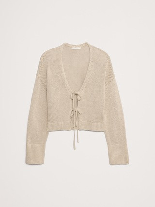 Cotton Tie-Front Cardigan | Banana Republic (US)