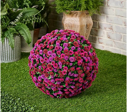 Wicker Park Oversized Indoor/Outdoor Faux Floral Sphere | QVC