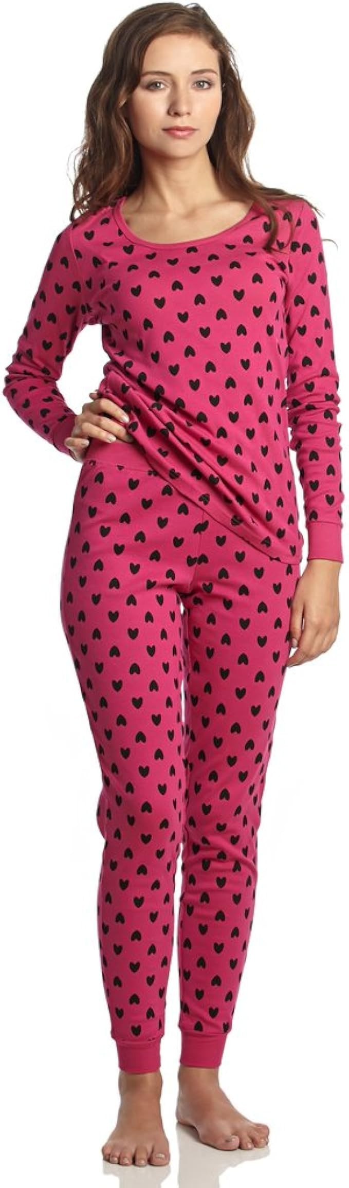 Leveret Women's Pajamas Fitted Printed Owl 2 Piece Pjs Set 100% Cotton Sleep Pants Sleepwear (XSm... | Amazon (US)
